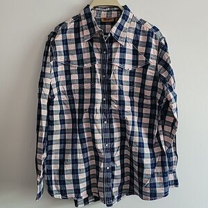 Wrangler Womens XL Multicolor Long Sleeve Pearl Snap Western Button Down Shirt